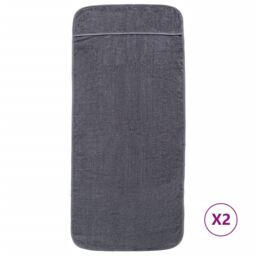Berkfield Home Beach Towels 2 pcs Anthracite 75x200 cm Fabric 400 GSM in Black - thumbnail 2