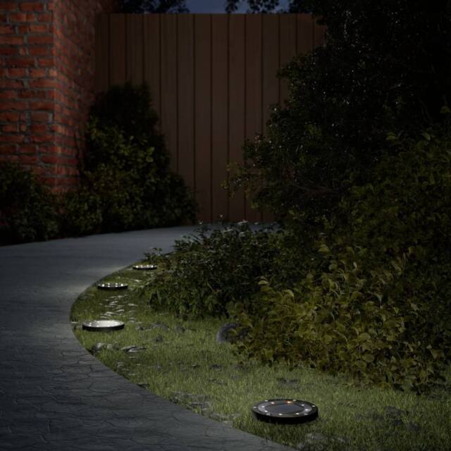 Berkfield Home Solar Ground Lights with Ground Spikes Outdoor 4 pcs Warm White in Black - image 1