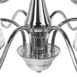 Wyld and Coco Emperor Six-Light Pendant Chandelier Glossy Chrome Acrylic Shades in Silver - thumbnail 5