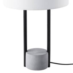 Wyld and Coco Table Lamp - White Fabric Drum Shade with Grey Concrete Base - thumbnail 6
