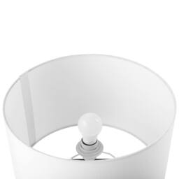 Wyld and Coco Table Lamp - White Fabric Drum Shade with Grey Concrete Base - thumbnail 8