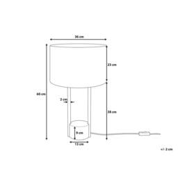 Wyld and Coco Table Lamp - White Fabric Drum Shade with Grey Concrete Base - thumbnail 4