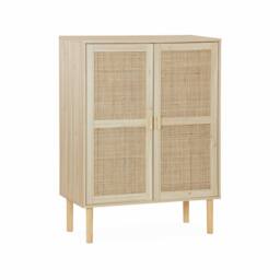 sweeek 80cm woven rattan storage cabinet in Beige - thumbnail 2