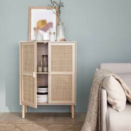 sweeek 80cm woven rattan storage cabinet in Beige - thumbnail 4