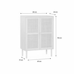 sweeek 80cm woven rattan storage cabinet in Beige - thumbnail 5