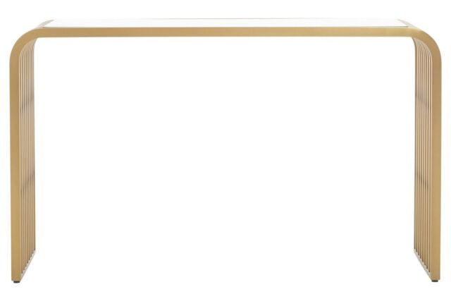 Orsina Vogue Matte Gold Slatted Console Table - image 1
