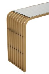 Orsina Vogue Matte Gold Slatted Console Table - thumbnail 4