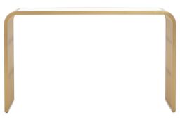 Orsina Vogue Matte Gold Slatted Console Table - thumbnail 1
