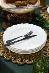 Dibor Set of 12 Four Person Royal White Christmas Dinner Set Christmas Crockery Set - Size: 12 Pack - thumbnail 5