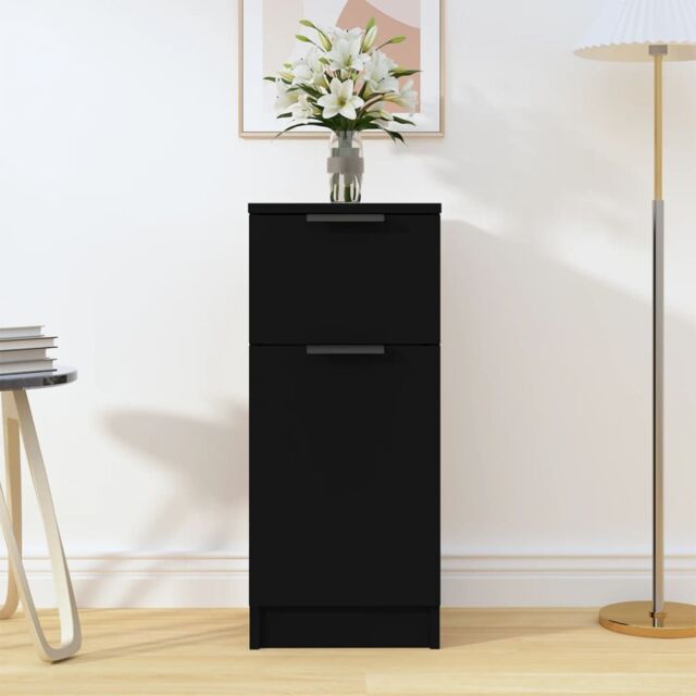 Berkfield Home Sideboard Black 30x30x70 cm Engineered Wood - Size: 30 x 30 x 70 cm - image 1