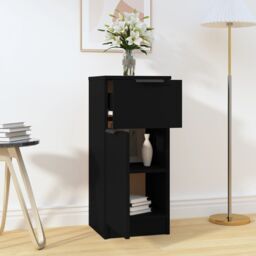 Berkfield Home Sideboard Black 30x30x70 cm Engineered Wood - Size: 30 x 30 x 70 cm - thumbnail 3