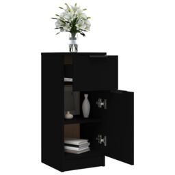 Berkfield Home Sideboard Black 30x30x70 cm Engineered Wood - Size: 30 x 30 x 70 cm - thumbnail 5