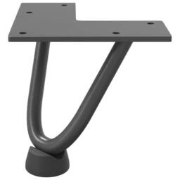 Berkfield Home Hairpin Table Legs 4 pcs Anthracite 10 cm Solid Steel in Dark Grey - thumbnail 5