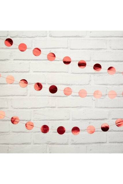 KDMD Red Foil Circle Garland 2 Pack - image 1