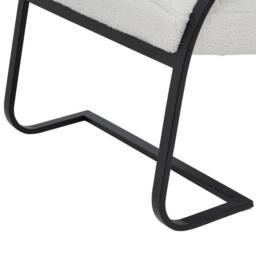 Lemon Pavilion Furniture and Decor Boucle Ribbed Ark Chair - Metal - L96 x W63 x H90 cm - Black in Cream - thumbnail 5