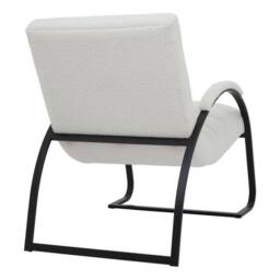 Lemon Pavilion Furniture and Decor Boucle Ribbed Ark Chair - Metal - L96 x W63 x H90 cm - Black in Cream - thumbnail 2