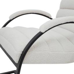 Lemon Pavilion Furniture and Decor Boucle Ribbed Ark Chair - Metal - L96 x W63 x H90 cm - Black in Cream - thumbnail 4