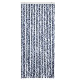 Berkfield Home Insect Curtain Blue, White & Silver 90x220 cm Chenille