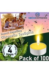 Deco Express Citronella Candles 4 Hours Pack of 100 in Yellow - thumbnail 4