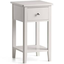 Christow Natural Bedside Table Slim Bedroom Nightstand Cabinet Unit 1 Drawer Storage Shelf in Brown - thumbnail 2