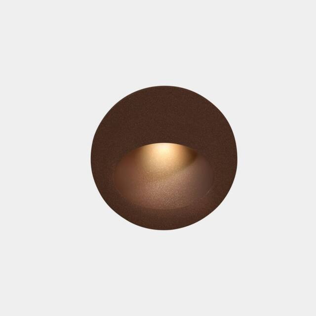 Netlighting Bat Outdoor LED Recessed Wall Light Round Brown IP65 2.2W 3000K - image 1