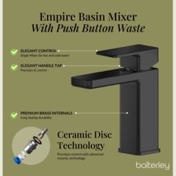 Balterley Cloakroom Suite Wall Hung Vanity Toilet Tap Set - Green Black - thumbnail 6