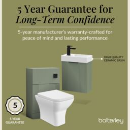 Balterley Cloakroom Suite Wall Hung Vanity Toilet Tap Set - Green Black - thumbnail 7