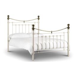 Ashfield Victorian Style Stone White & Gold High End Bed Frame - Size: Double - thumbnail 2