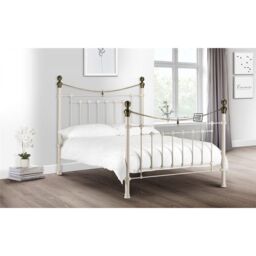Ashfield Victorian Style Stone White & Gold High End Bed Frame - Size: Double - thumbnail 1