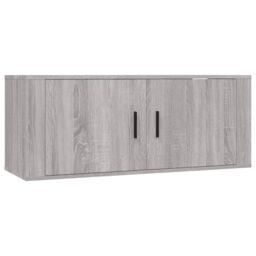 Berkfield Home 3 Piece TV Cabinet Set Grey Sonoma Engineered Wood - thumbnail 4