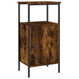 Berkfield Home Bedside Cabinet Smoked Oak 41x31x80 cm Engineered Wood in Brown - Size: 41 x 31 x 80 cm - thumbnail 1