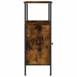 Berkfield Home Bedside Cabinet Smoked Oak 41x31x80 cm Engineered Wood in Brown - Size: 41 x 31 x 80 cm - thumbnail 7