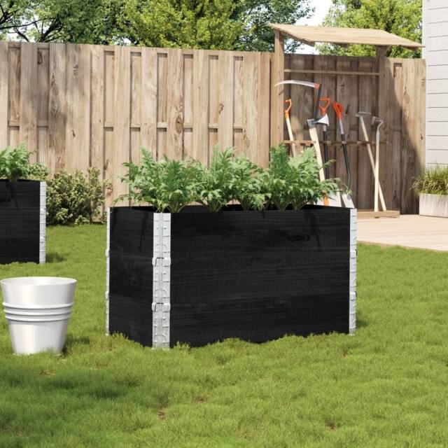 Berkfield Home Garden Planter Black 100x50 cm Solid Wood Pine - image 1
