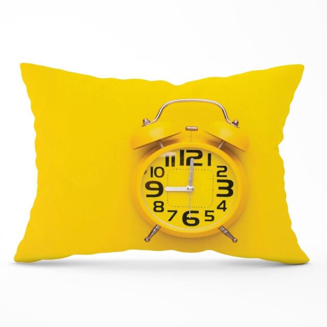 Warren Reed - Designer Yellow Alarm Clock Cushions - Size: 60 cm x 60 cm - image 1