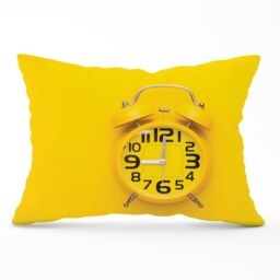 Warren Reed - Designer Yellow Alarm Clock Cushions - Size: 60 cm x 60 cm - thumbnail 1