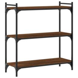 Berkfield Home Bookcase 3-Tier Brown Oak 80x30x86 cm Engineered Wood - Size: 80 x 30 x 86 cm - thumbnail 2