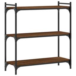 Berkfield Home Bookcase 3-Tier Brown Oak 80x30x86 cm Engineered Wood - Size: 80 x 30 x 86 cm - thumbnail 6