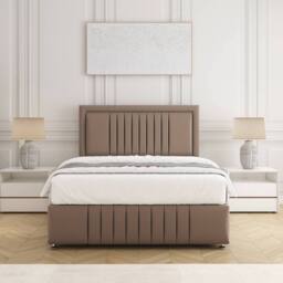"BSSPOKE Lily Divan Bed Plush Velvet 24""Headboard 2Drawers Footend No mattress in Bronze - Size: King" - thumbnail 3