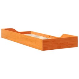 Berkfield Home Floor Bed Frame Wax brown 100 x 220 cm Solid pine wood - thumbnail 8