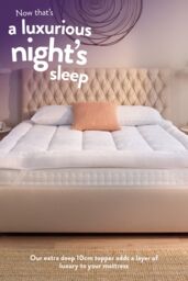 Slumberdown 10cm 4 Inch Extra Deep Temperature Regulating Mattress Topper in White - Size: Double - thumbnail 3