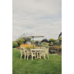 Churnet Valley Garden Furniture Ltd Clover 6 Seater Rectangular Table & Chair Sets - Partially Assembled in Brown - thumbnail 4