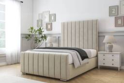 "Sloomy California Plush Frame-Mattress - 50"" Upholstered Headboard in Cream - Size: King" - thumbnail 2