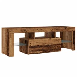 Berkfield Home TV Cabinet with LED Lights Old Wood 120x36.5x40 cm Engineered Wood in Brown - thumbnail 6