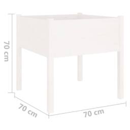 Berkfield Home Garden Planters 2 pcs White 70x70x70 cm Solid Pinewood - Size: 70 x 70 x 70 cm - thumbnail 8