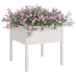 Berkfield Home Garden Planters 2 pcs White 70x70x70 cm Solid Pinewood - Size: 70 x 70 x 70 cm