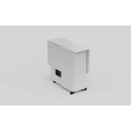 VOGREX Folding Dining Table & 4 Chairs Storage Shelf Drop Leaf - White - Size: 100 cm x 80 cm - thumbnail 3