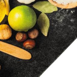 Berkfield Home Kitchen Rug Washable Spices 60x300 cm Velvet in Black - thumbnail 1