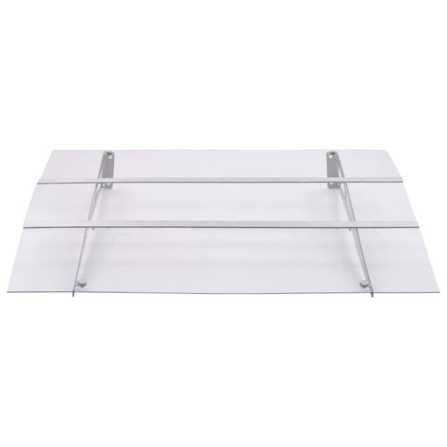 Berkfield Home Door Canopy Silver & Transparent 150x90 cm PET in Clear - image 1