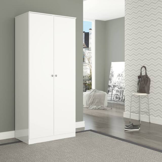 Seconique Denver 2 Door Wardrobe in White - image 1