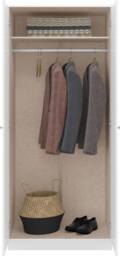Seconique Denver 2 Door Wardrobe in White - thumbnail 4